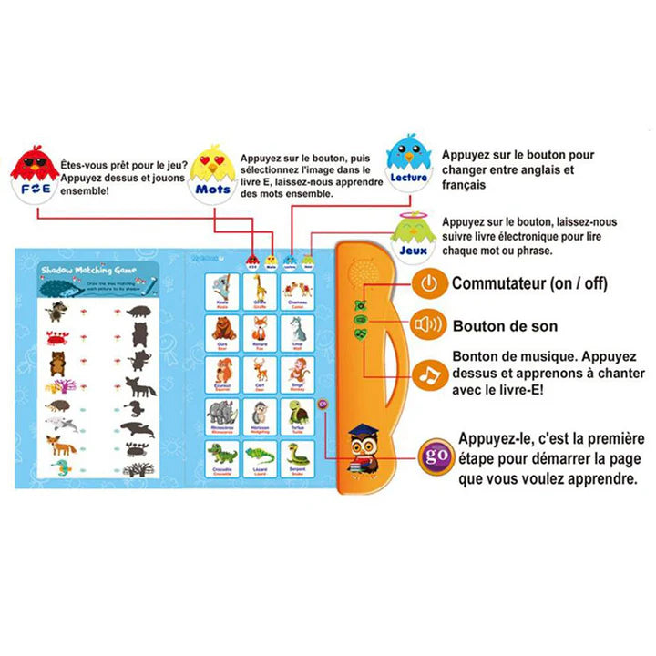 Livre d'éveil interactif pour enfants de 3 à 10 ans