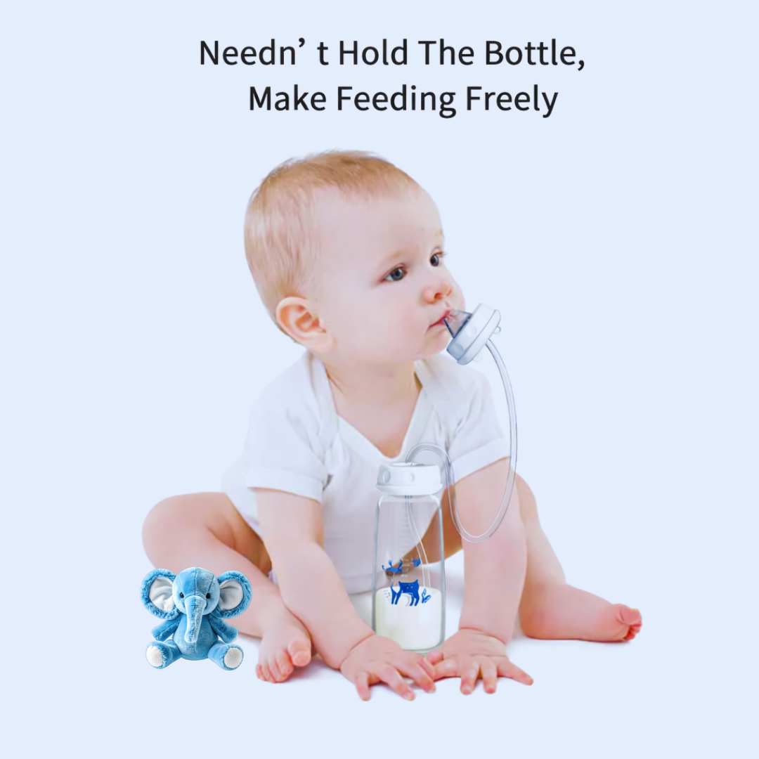 Biberon mains libres 3 en 1 – Nourris bébé sans utiliser tes mains 👶✨