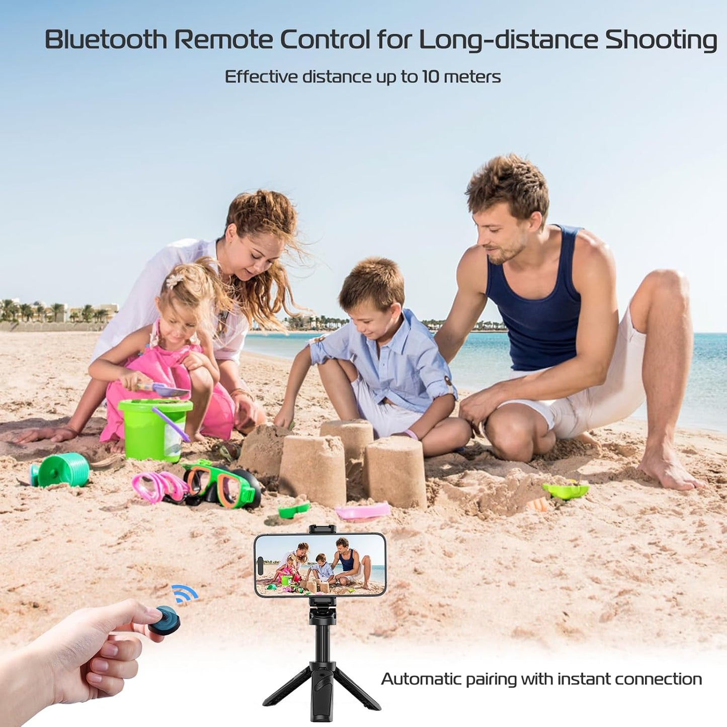 P15 Mini Grip Quadripod Trépied Selfie Sans Fil