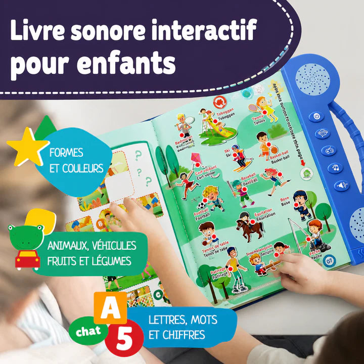 Livre d'éveil interactif pour enfants de 3 à 10 ans