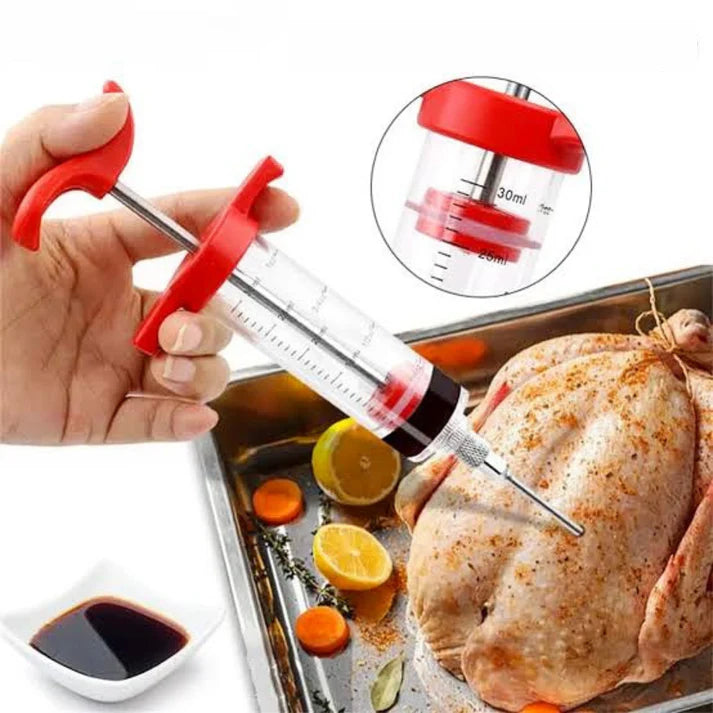 Kit Complet 5 pièces Injecteur de Marinade Grande Capacité 50 mL en Acier Inoxydable