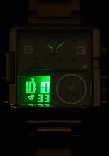 Montre de Luxe Binbond ORIGINALE unisexe, Chronophage lumineux, étanche 3ATM, en acier inoxydable et quartz, doté de trois cadran fonctionnels, chronomètre et alarme