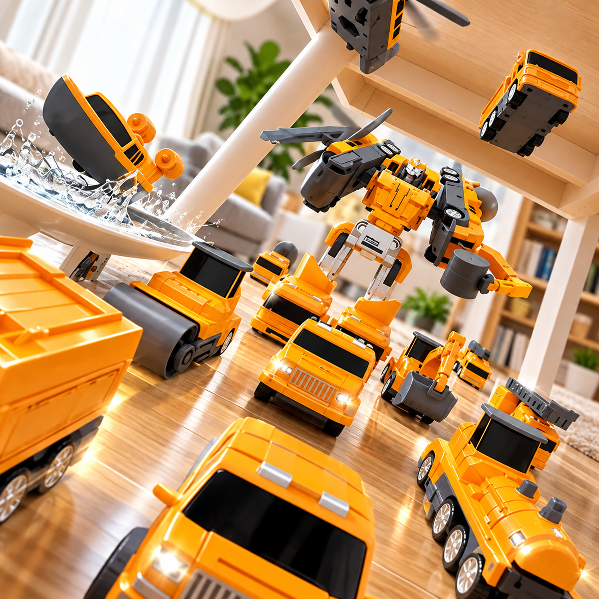 Coffret Magnétique 26 Pièces – Véhicules Transformables en Robot