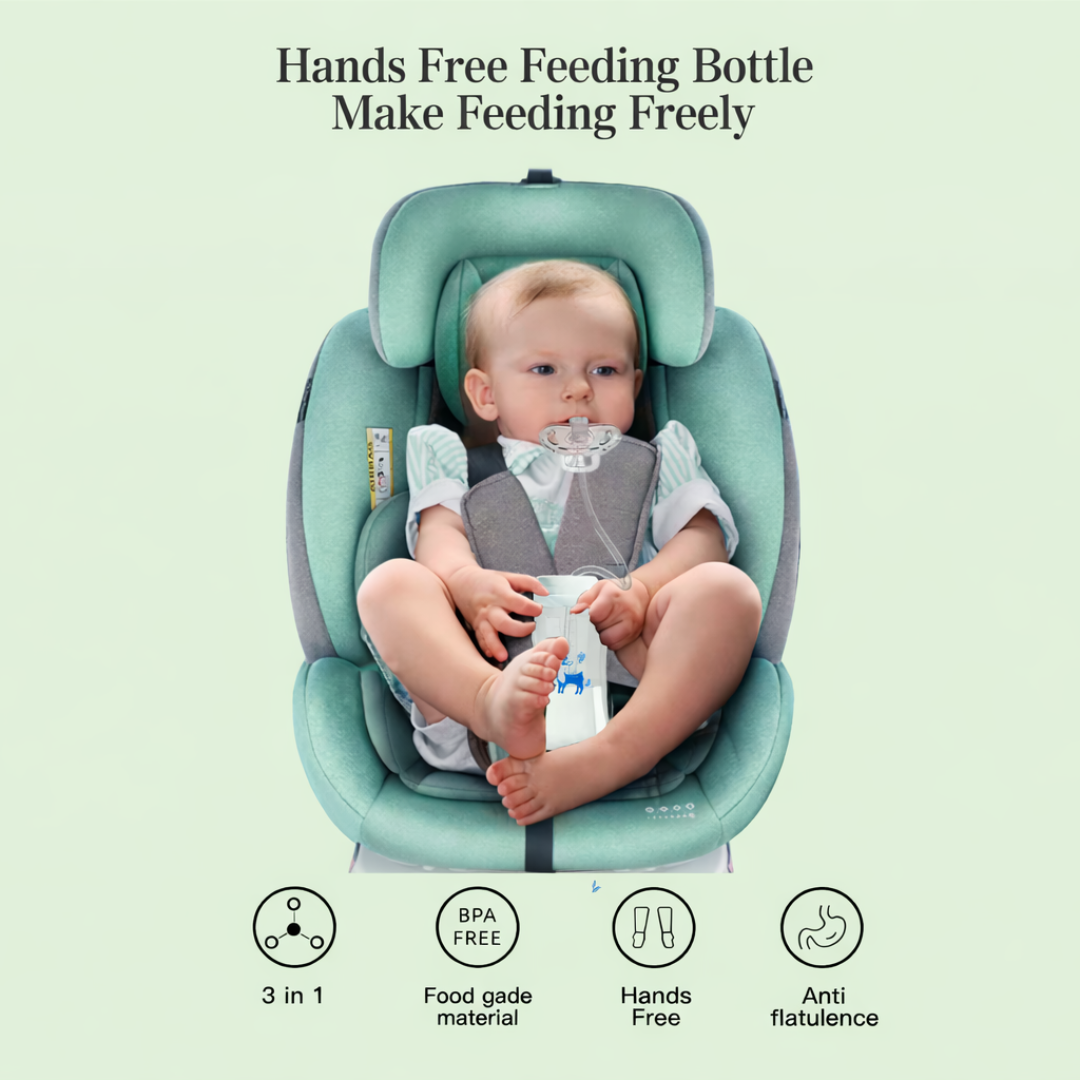 Biberon mains libres 3 en 1 – Nourris bébé sans utiliser tes mains 👶✨